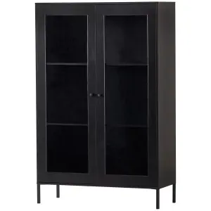 XAM VITRINEKAST GRENEN ZWART [fsc]