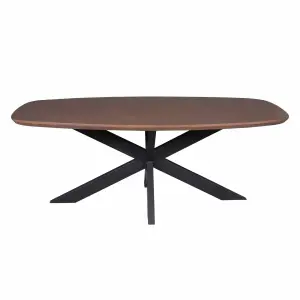 Eettafel Madison Walnut | 280 cm | Deens Ovaal | Poot Black