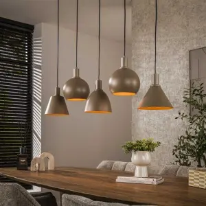 Hanglamp Metallo mix 5-lichts / Beige