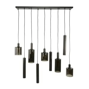 Hanglamp Sepiora 5+4-lichts / Sienna bruin