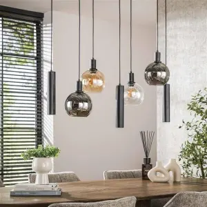Hanglamp Sfera tricolore 4+3-lichts / Artic zwart