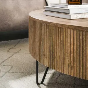 Salontafel Wave 120 cm / Massief mango zand