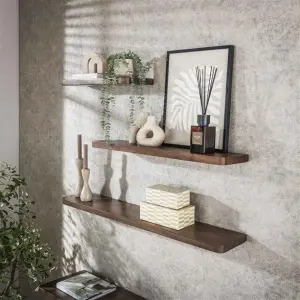 Wandplank Carve 60cm / Massief acacia bruin
