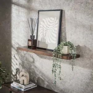 Wandplank Carve 90cm / Massief acacia bruin