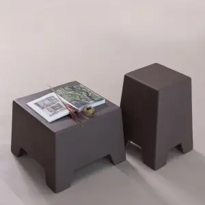 ZINA BIJZETTAFEL HOOG CEMENT BRUIN