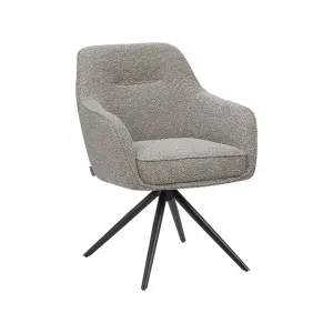 Set V 2 - Eetkamerstoel Akira - Mushroom - - Zwart Metalen Frame