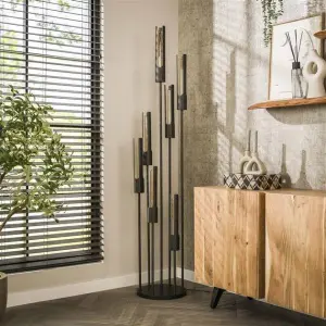 Vloerlamp Tube getrapt 7-lichts / Artic zwart