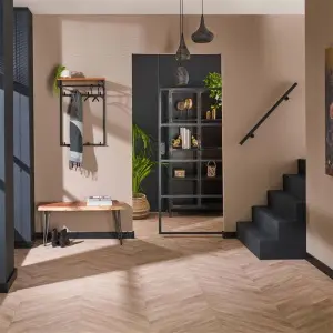 Kapstok Custom hoog roede en hoedenplank 2x4 haken / Massief acacia