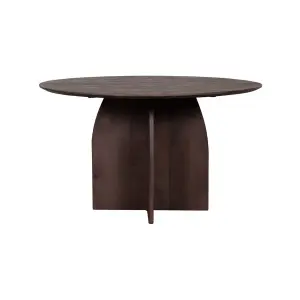 Eetkamertafel Mick - Espresso - Mangohout - 130 cm - Rond