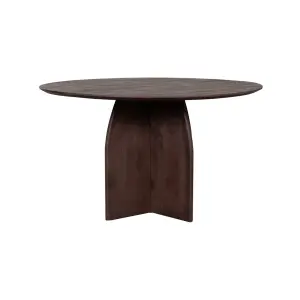 Eetkamertafel Mick - Espresso - Mangohout - 130 cm - Rond