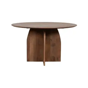 Eetkamertafel Mick - Nature Smooth - Mangohout - 130 cm - Rond