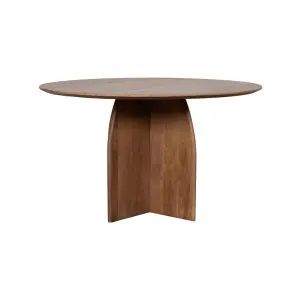 Eetkamertafel Mick - Nature Smooth - Mangohout - 130 cm - Rond