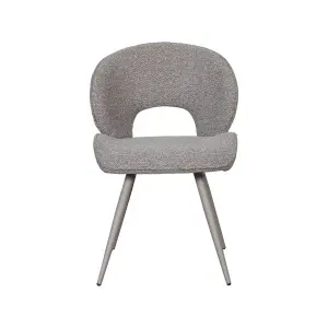 Set V 2 - Eetkamerstoel Sakura - Mushroom - Royal Boucle - Taupe Metalen Frame