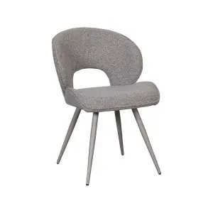 Set V 2 - Eetkamerstoel Sakura - Mushroom - Royal Boucle - Taupe Metalen Frame