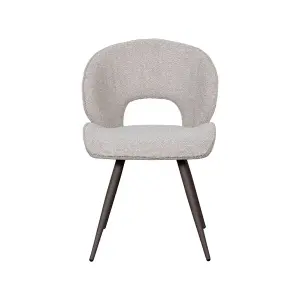 Set V 2 - Eetkamerstoel Sakura - Naturel - Royal Boucle - Brons Metalen Frame