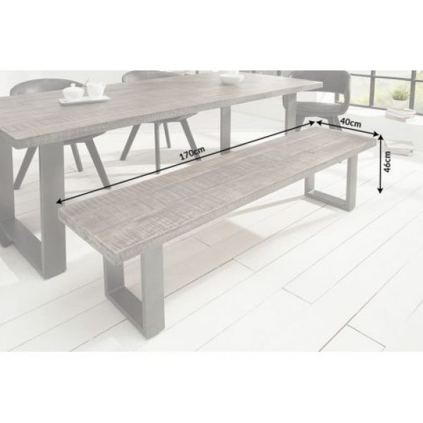 Eetkamerbank Iron Craft Mango Antraciet 170