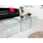 Showroommodel Design Glazen Salontafel set Ghost, zelf afhalen