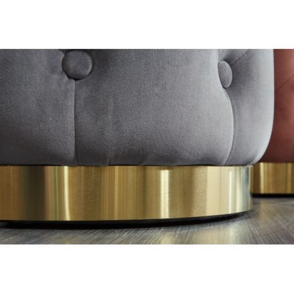 Poef Barock Velvet Grijs