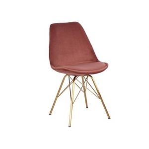 Kuipstoel Skandinavia Roze Velvet - Goud Frame