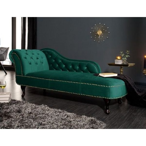 Chesterfield Recamiere Smaragdgroen Velvet