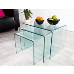 Showroommodel Design Glazen Salontafel set Ghost, zelf afhalen