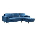 Hoekbank Knus Velvet Donkerblauw