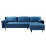 Hoekbank Knus Velvet Donkerblauw