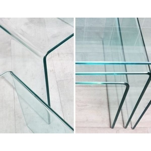 Showroommodel Design Glazen Salontafel set Ghost, zelf afhalen