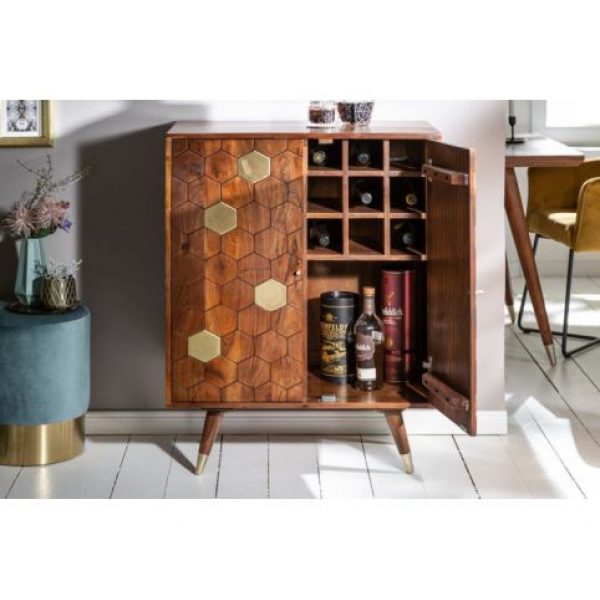 Showroommodel Drankenkast Hexagon Acacia, zelf afhalen