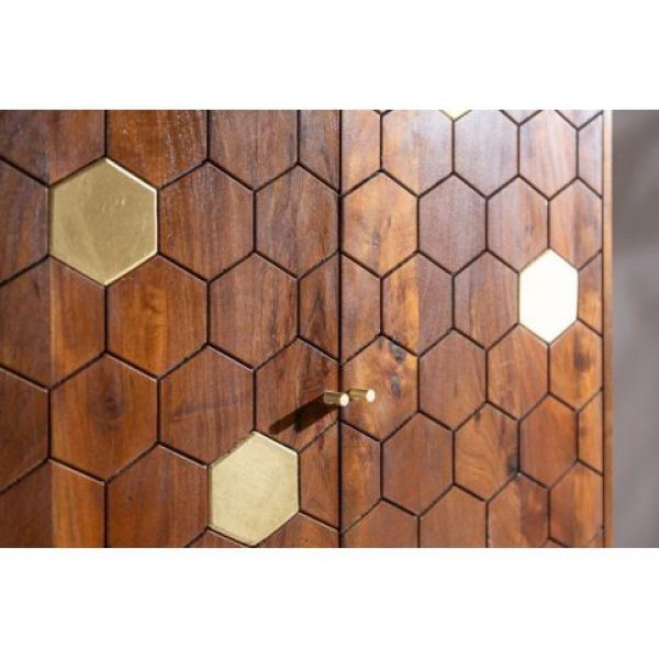 Showroommodel Drankenkast Hexagon Acacia, zelf afhalen
