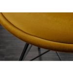 Kuipstoel Skandinavia Geel Velvet - Zwart frame