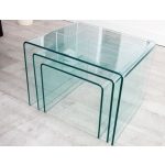 Showroommodel Design Glazen Salontafel set Ghost, zelf afhalen