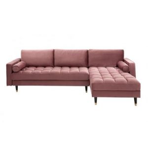 Hoekbank Knus Velvet Roze