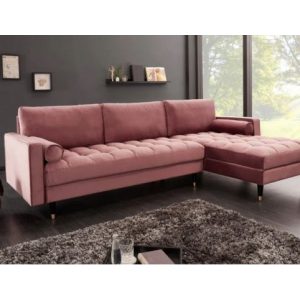 Hoekbank Knus Velvet Roze