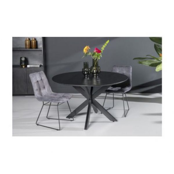 Eettafel Oslo Acacia Round 120 cm Zwart
