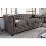 Sofa Chesterfield Edward 3-zits Donkergrijs
