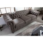 Sofa Chesterfield Edward 3-zits Donkergrijs