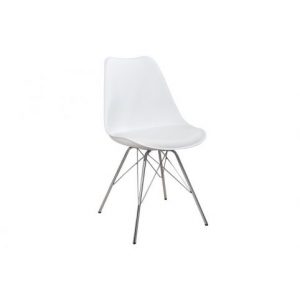 Design Eetkamerstoel Focus Wit / Chroom