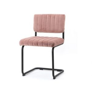 By-Boo Eetkamerstoel Operator Roze Velvet