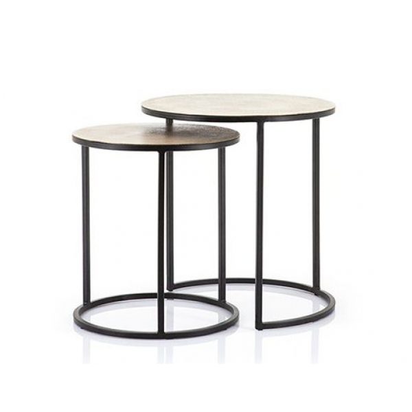 By-Boo Bijzettafel Setto Brass Klein Set van 2