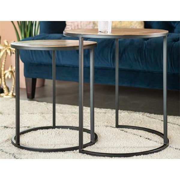 By-Boo Bijzettafel Setto Brass Klein Set van 2