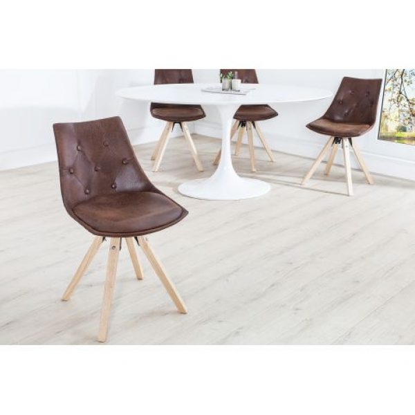 Vintage Design Eetkamerstoel Brit Bruin