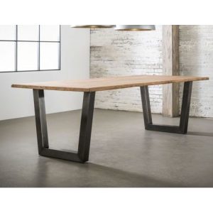 Eettafel Stam 38mm Acacia 200 Donkergrijs RVS
