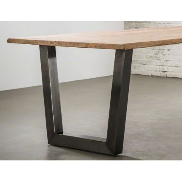 Eettafel Stam 38mm Acacia 200 Donkergrijs RVS
