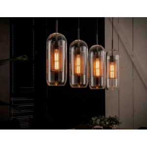 Hanglamp Mesh Cilinder Glas