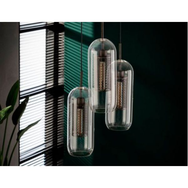 Hanglamp 3L Cilinder Glas