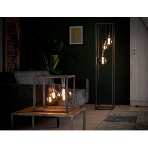 Vloerlamp pilar XL frame vierkante buis / Oud zilver