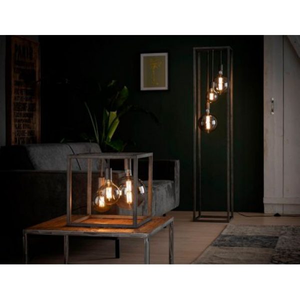 Vloerlamp pilar XL frame vierkante buis / Oud zilver