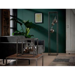 Vloerlamp pilar XL frame vierkante buis / Oud zilver