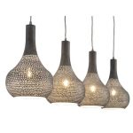 Hanglamp Vintage Metal Drop 4-Lichts Grijs